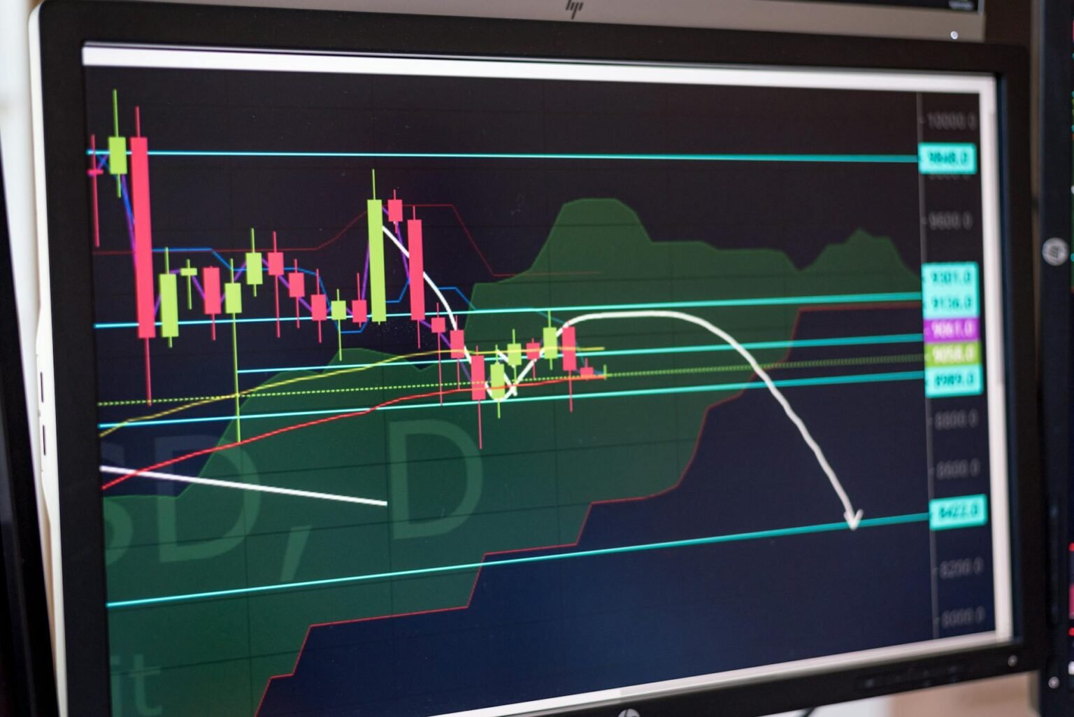 monitor with data on stock exchange on screen