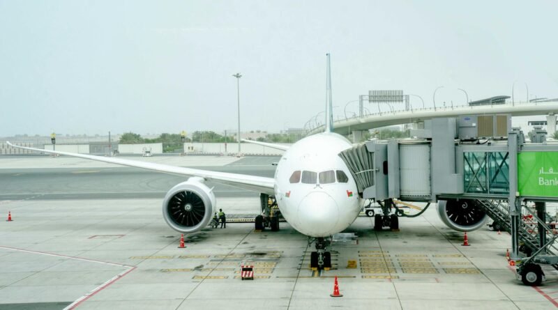 white airplane on the airport