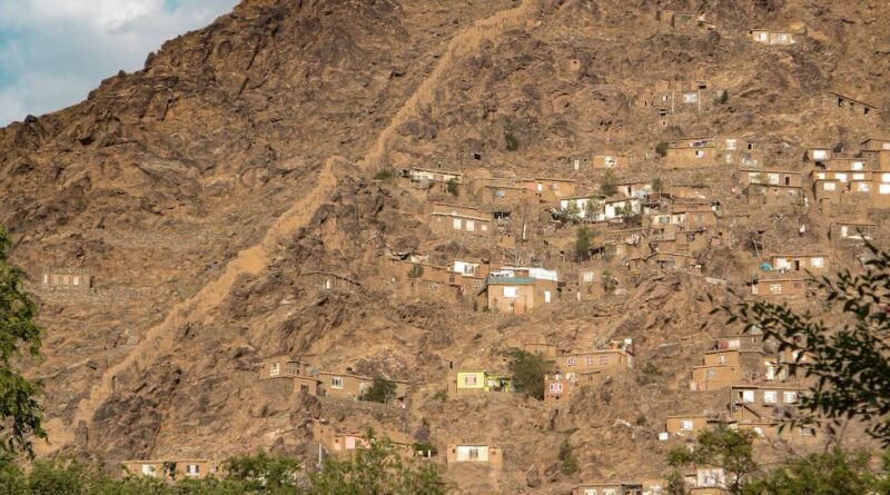 houses on brown mountain
