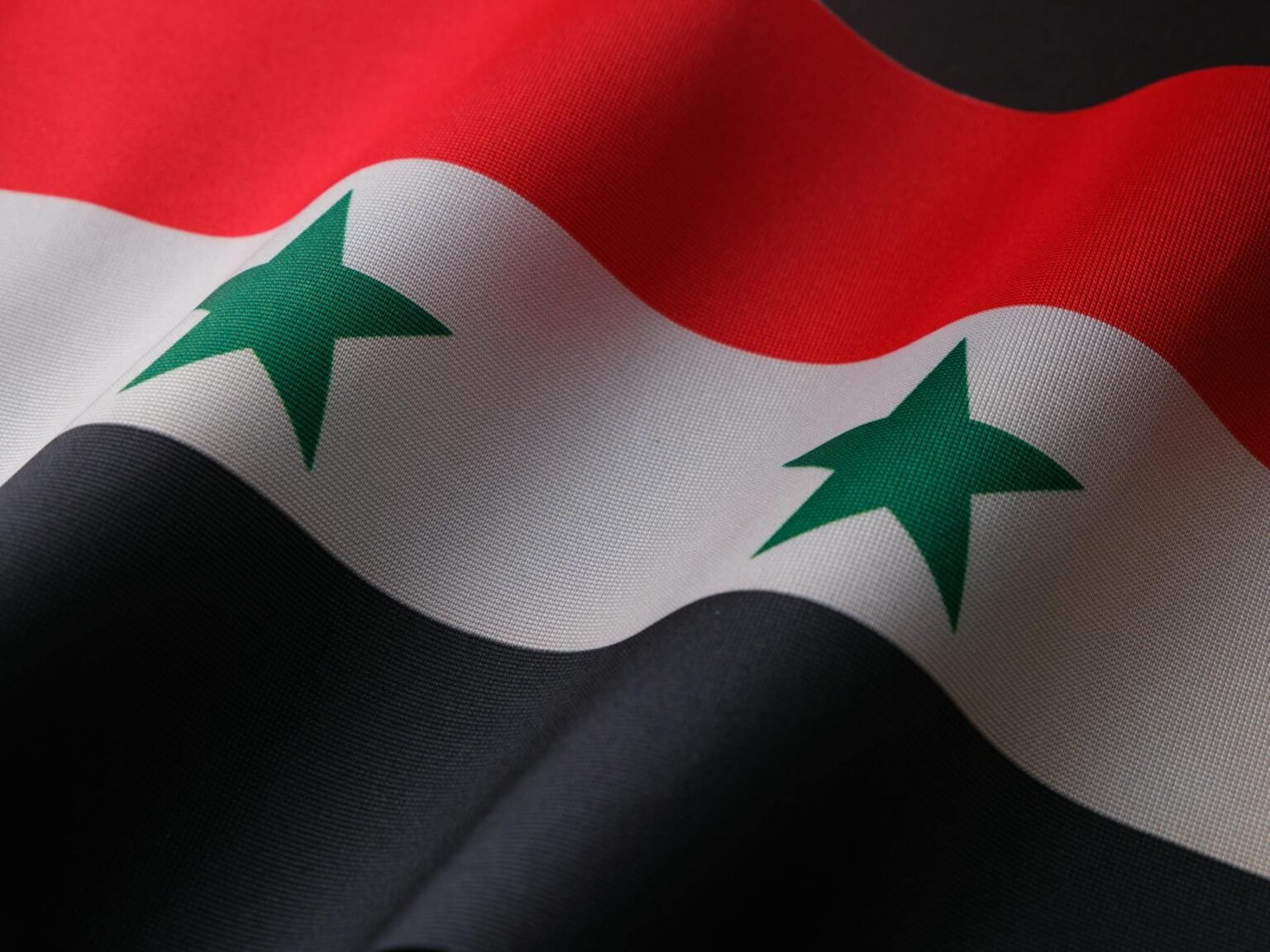 syria flag in close up shot