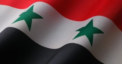 syria flag in close up shot