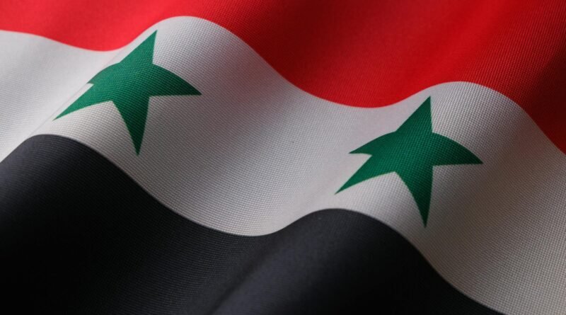 syria flag in close up shot