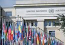 flags of countries in front of the united nations office at geneva