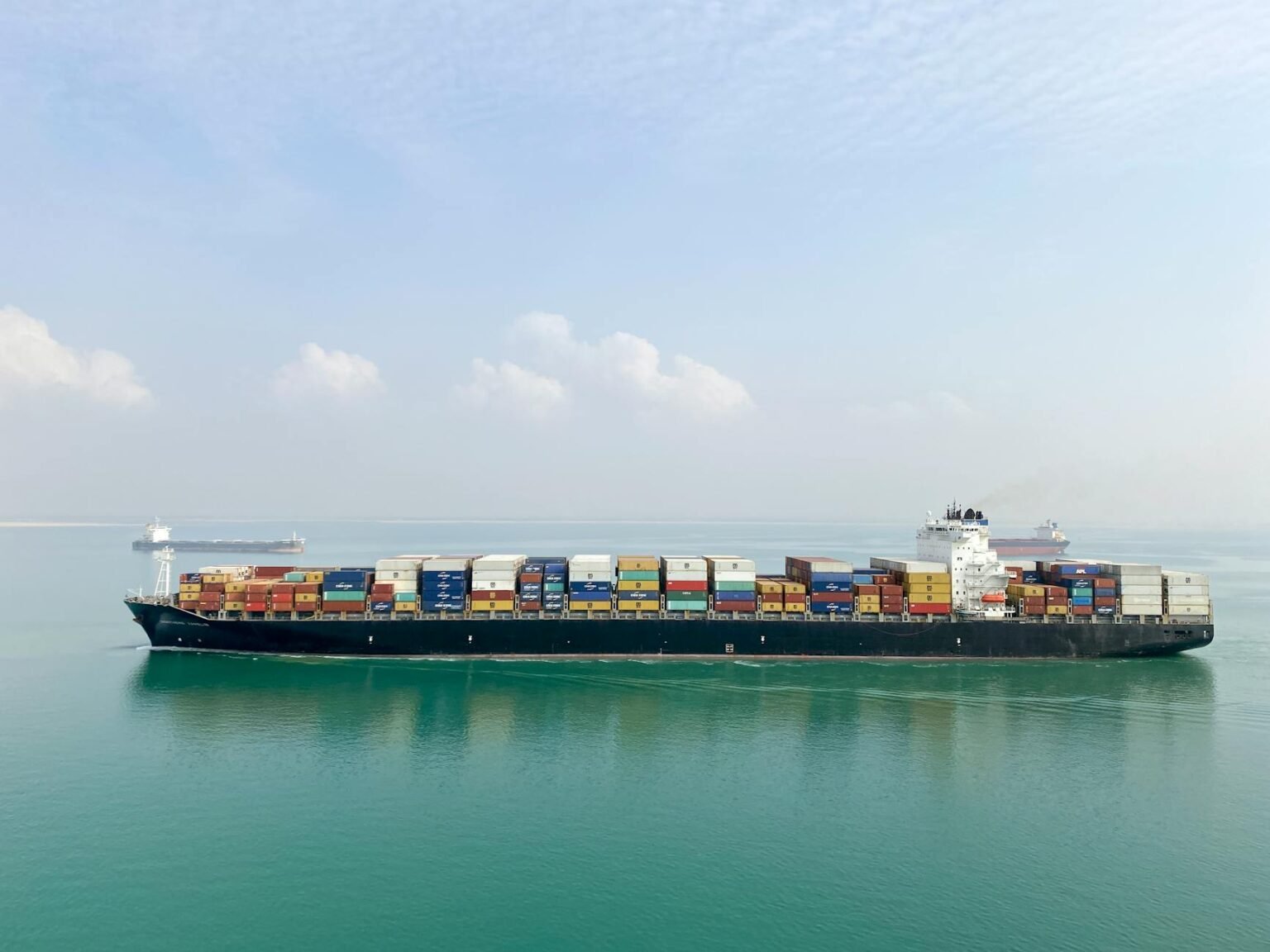 container ship on sea