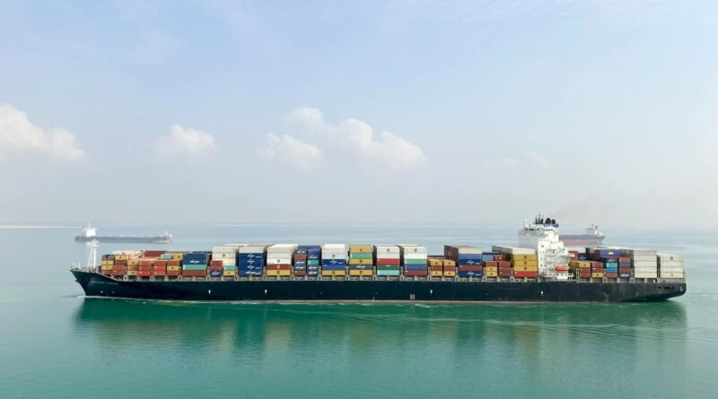 container ship on sea