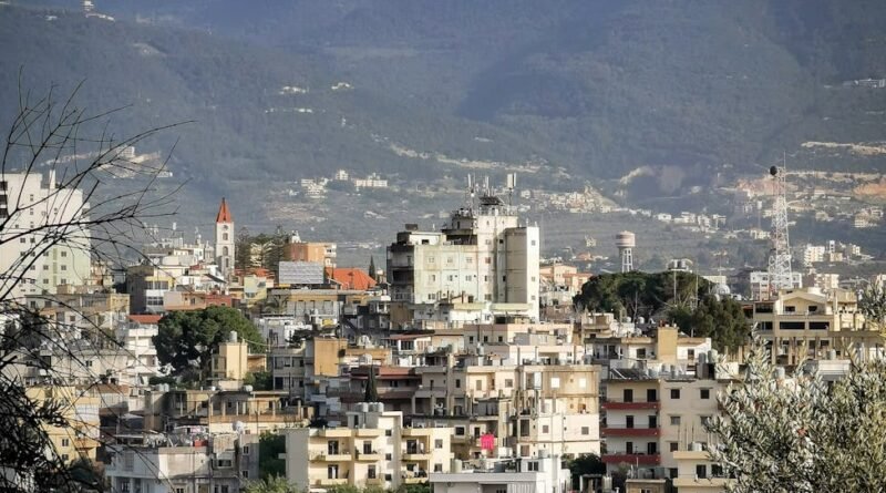 birds eye view of town in mountains