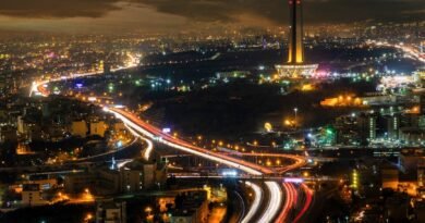 vibrant night view of milad tower tehran