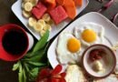 delicious breakfast spread with fresh fruits