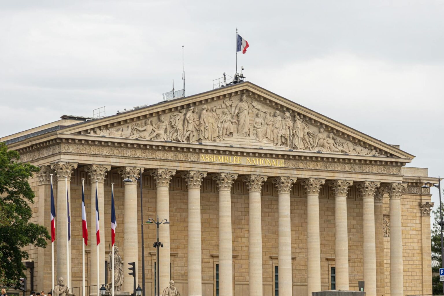 front view of assemblee nationale in paris