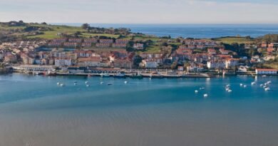 aerial view of cantabria coastal town