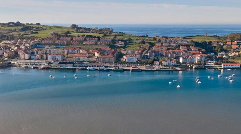 aerial view of cantabria coastal town