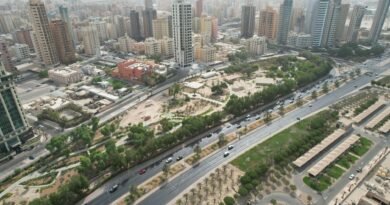 aerial shot of concrete buildings in the city