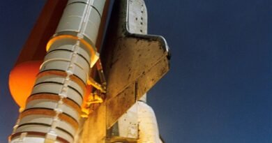 Science to Space: NASA, SpaceX Target April 8 Launch for Northrop Grumman’s CRS-24 Resupply Mission white spaceship blast off during daytime