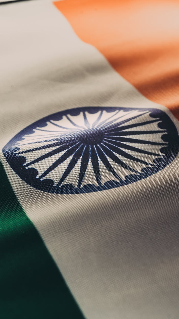 close up shot of an indian flag