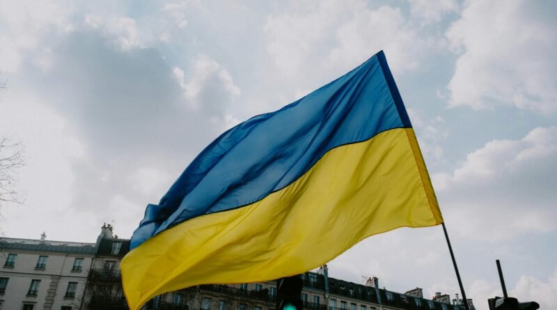 close up shot of the flag of ukraine