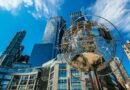 globe and skyscrapers