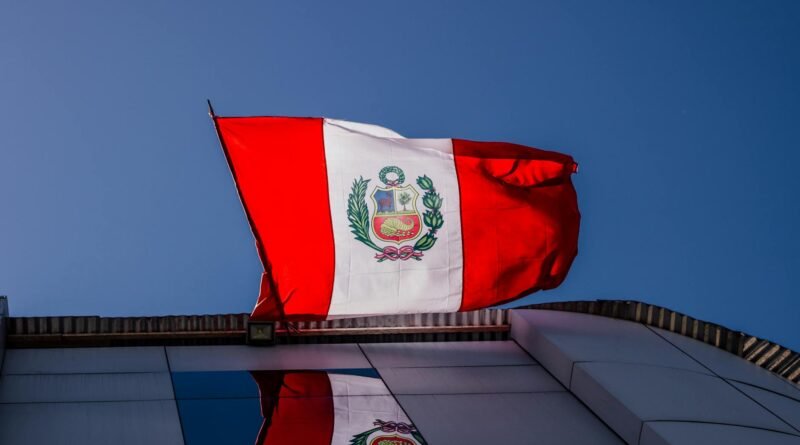 clear sky over peruvian flag
