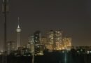 night skyline of tehran featuring milad tower