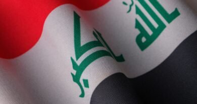 flag of iraq in close up shot