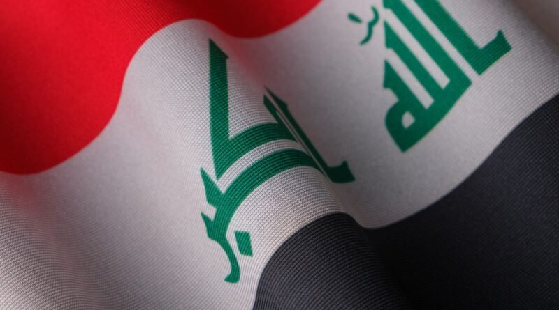 flag of iraq in close up shot