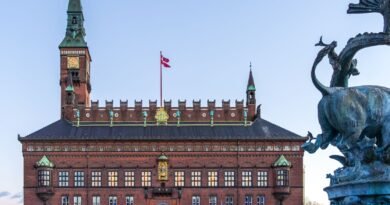 copenhagen city hall and dragon fountain
