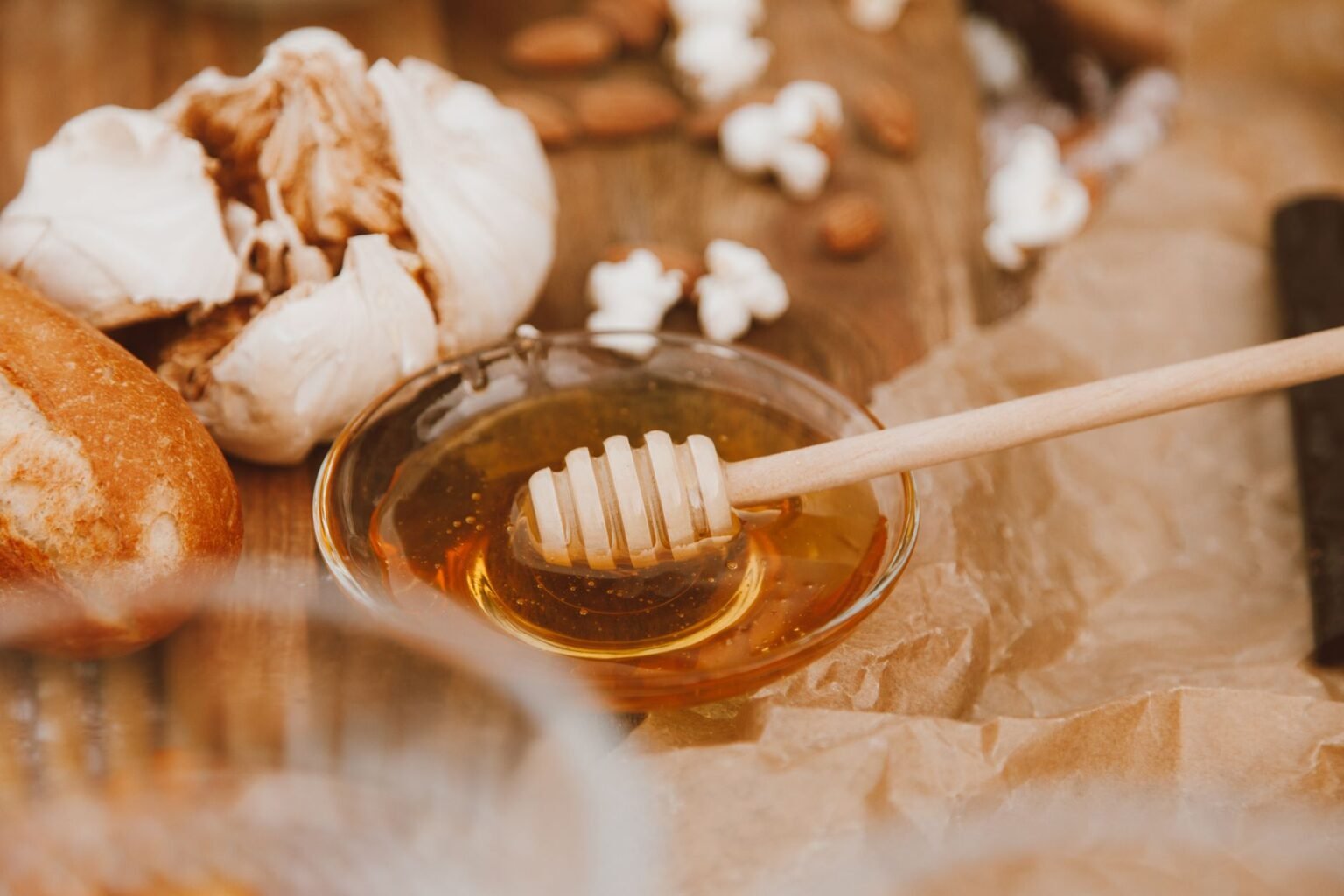 honey in small bowl