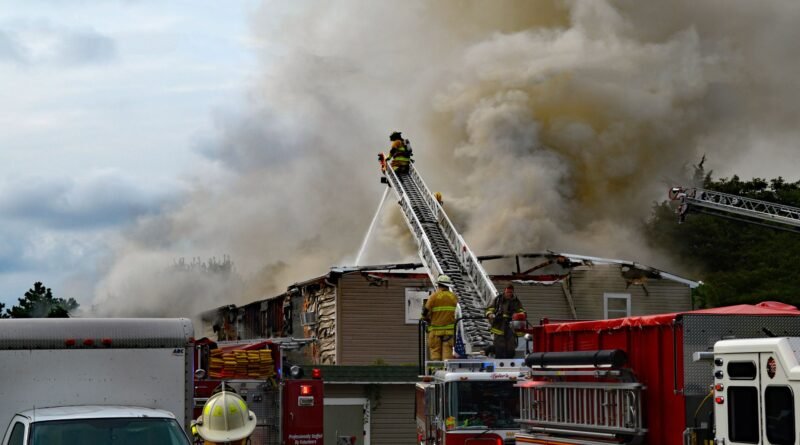 firemen extinguishing the fire