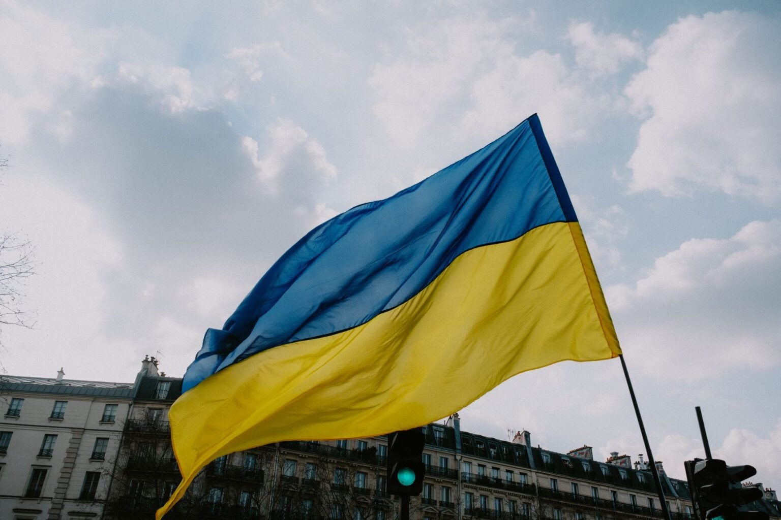close up shot of the flag of ukraine