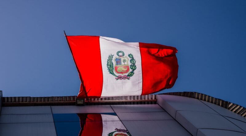 clear sky over peruvian flag