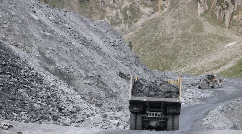 back view of a truck carrying coal