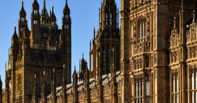 westminster palace under a clear blue sky