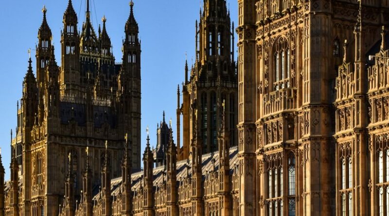westminster palace under a clear blue sky