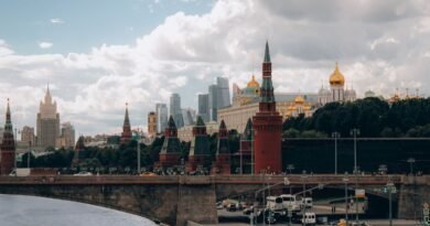 Three Killed, 21 Injured in Bombing Near Upscale Moscow Restaurant road along river and city skyline in moscow
